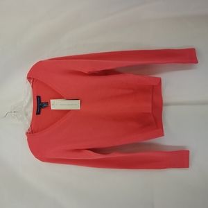 FRENCH CONNECTION Super Soft Coral "Blush" V-Neck Sweater